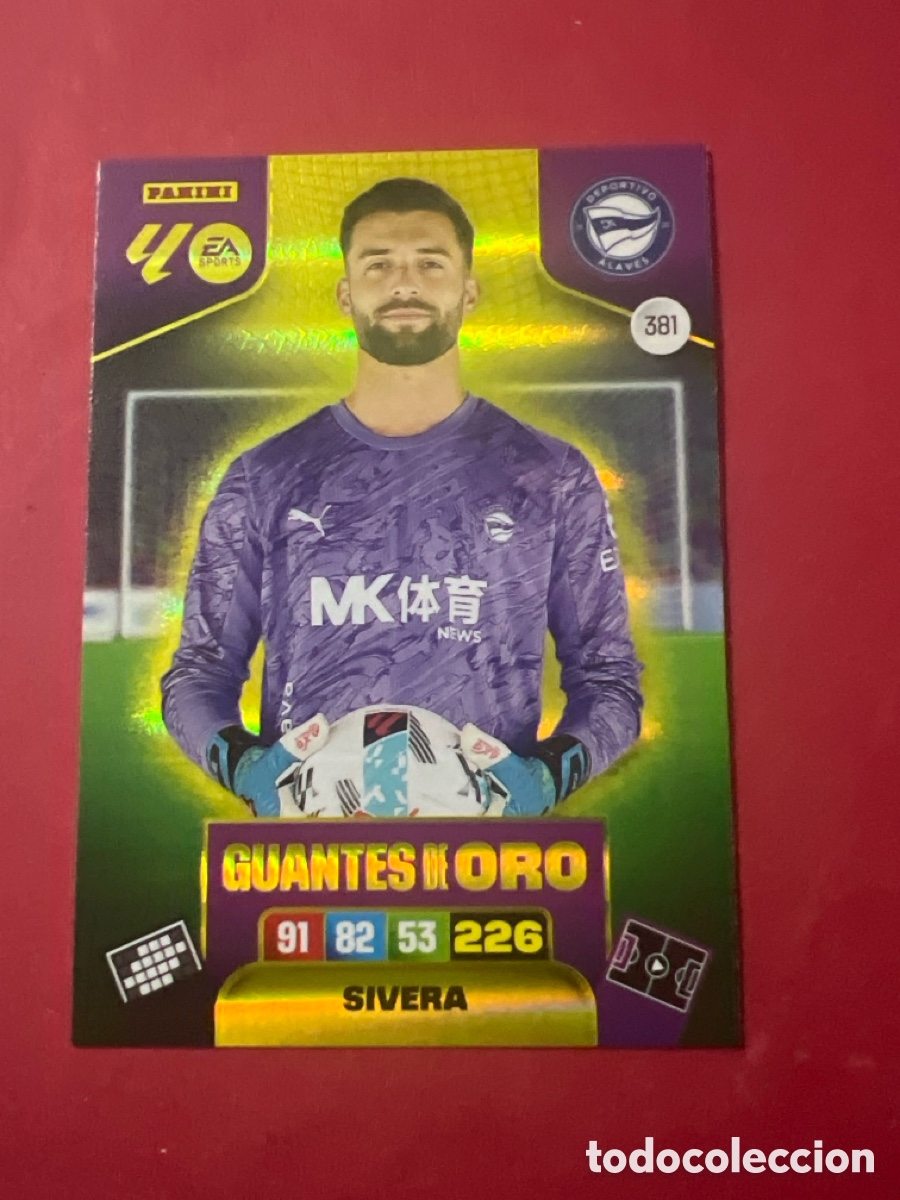 Cromos de f&uacute;tbol: E1246. N&ordm; 381 Sivera Guantes de Oro D Alav&eacute;s Adrenalyn XL 24 25