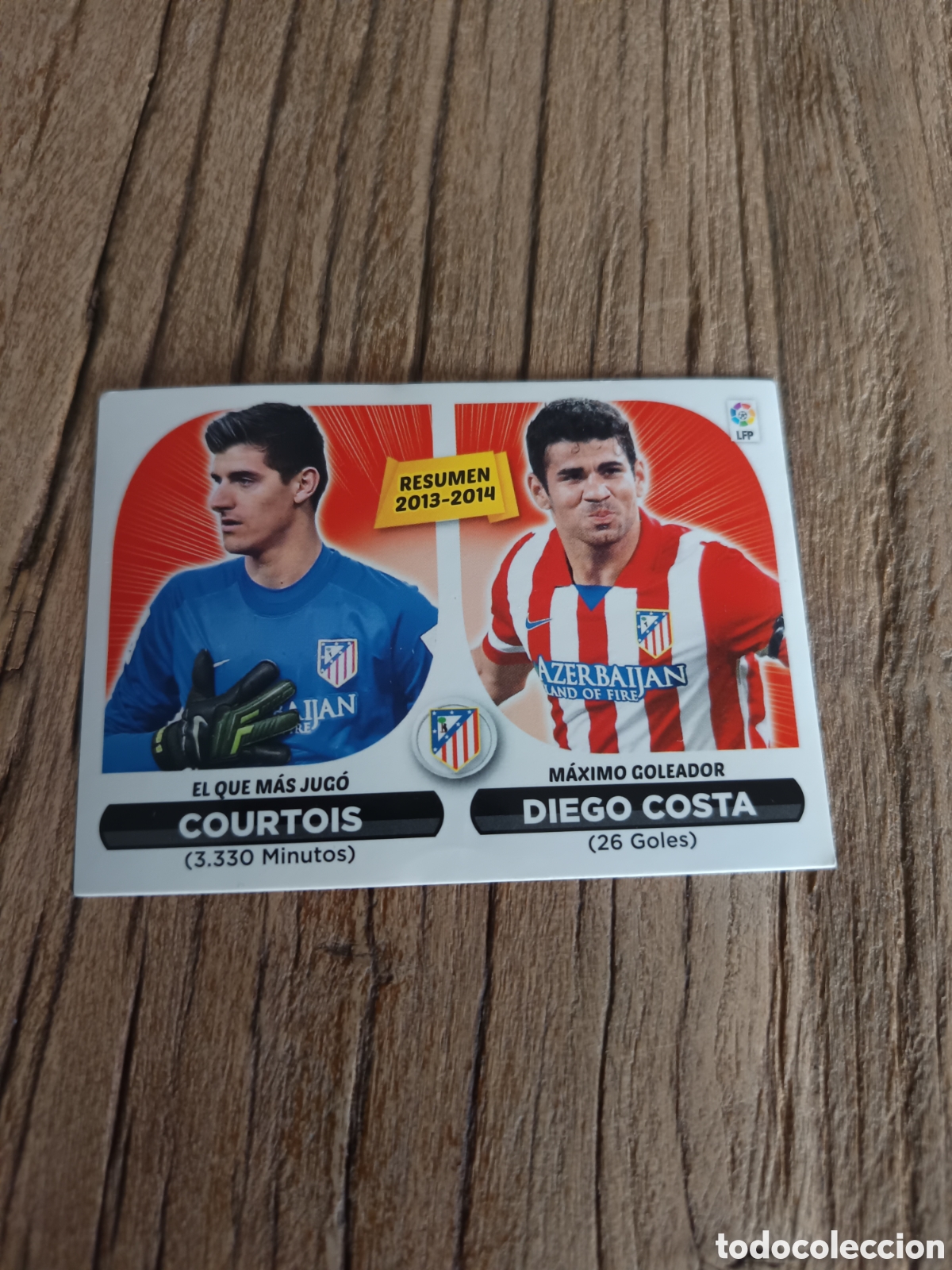 Cromos de f&uacute;tbol: Cromo Liga Este sin pegar 2014 2015 Courtois Diego Costa Atl&eacute;tico de Madrid
