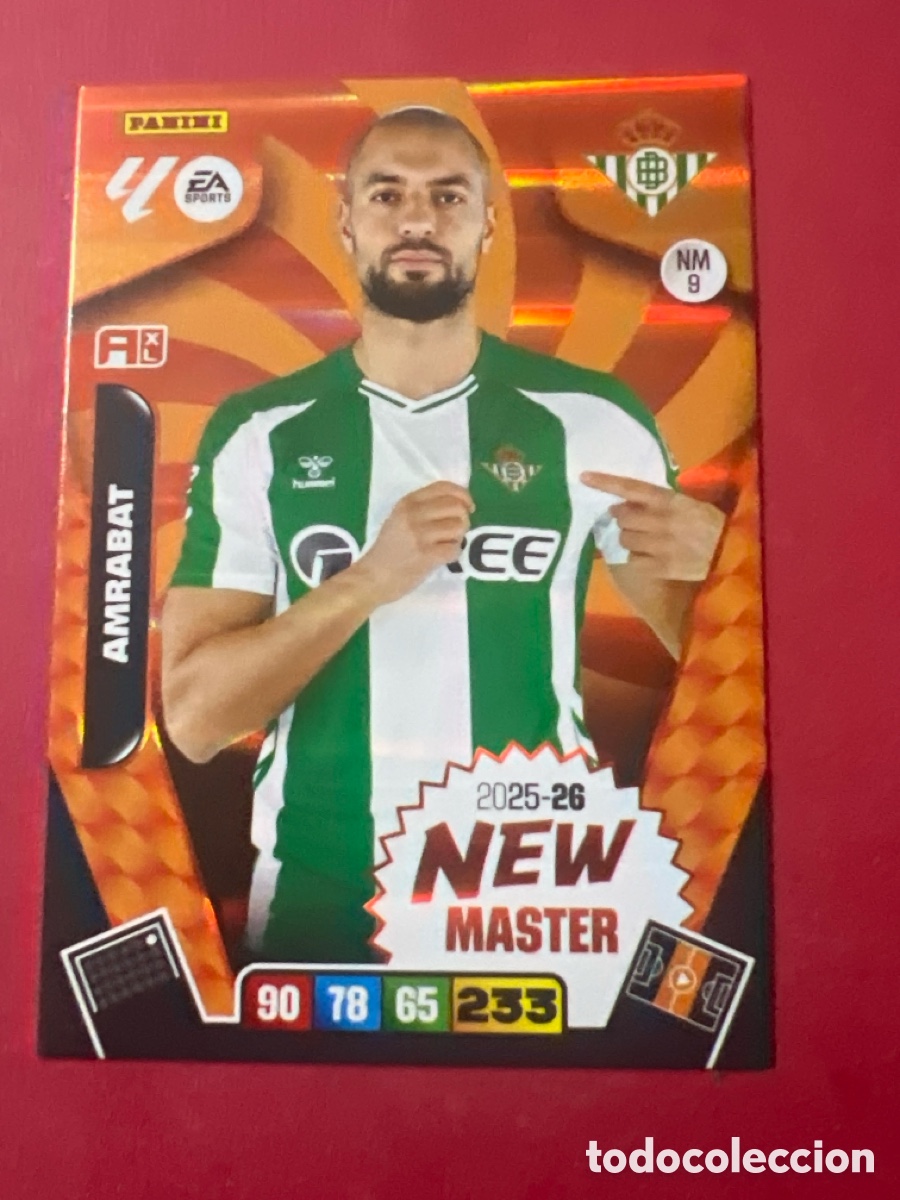 Cromos de f&uacute;tbol: E1286. NM.9 AMRABAT NEW MASTER BETIS ADRENALYN 2025 2026 PANINI 25 26
