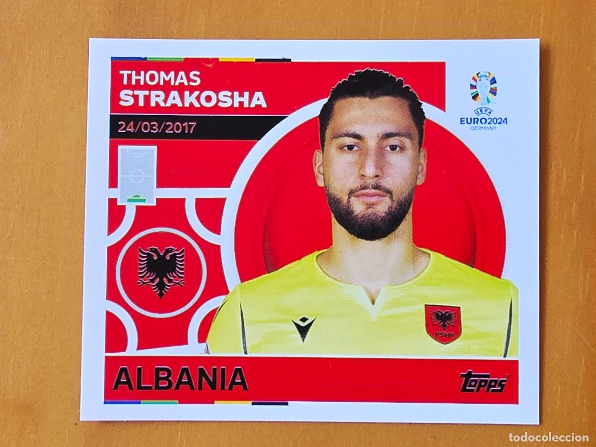 Cromos de f&uacute;tbol: ALB 4 Thomas Strakosha, Albania, Topps UEFA Euro 2024, Eurocopa Germany 24 sticker
