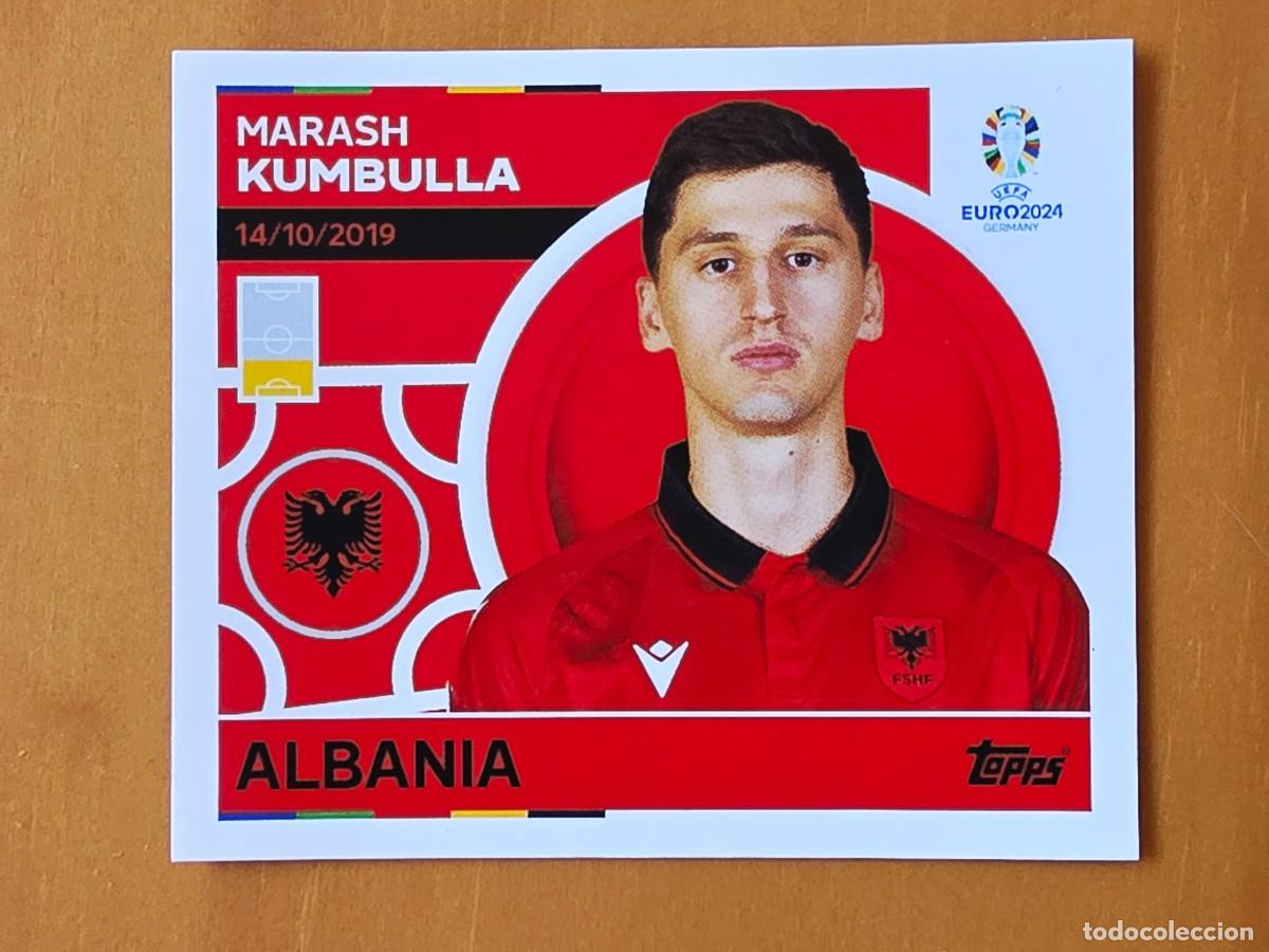 Cromos de f&uacute;tbol: ALB 8 Marash Kumbulla, Albania, Topps UEFA Euro 2024, Eurocopa Germany 24 sticker