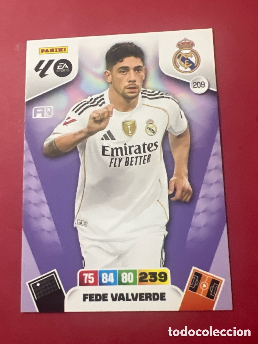 Cromos de f&uacute;tbol: E1298. Adrenanlyn 25/26 - Fede Valverde - N&ordm; 209 - R. Madrid
