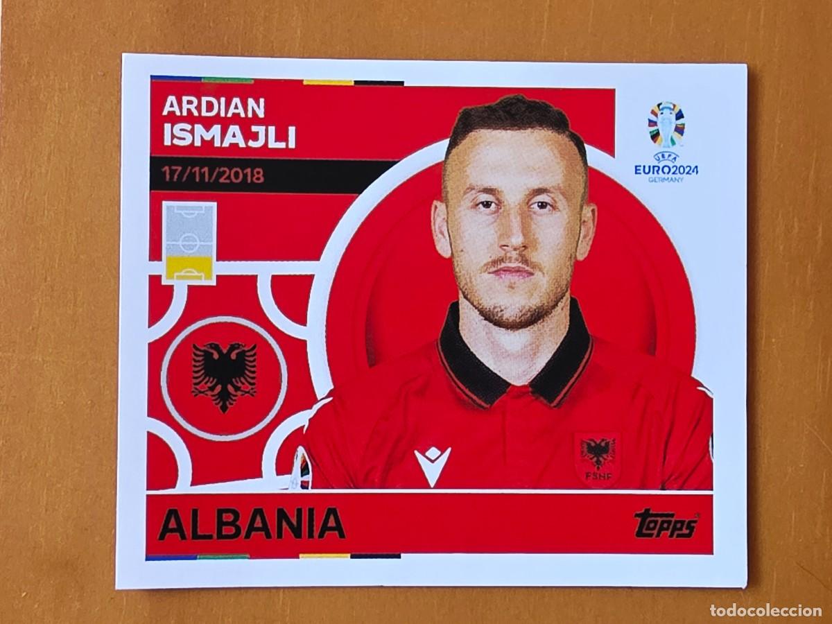 Cromos de f&uacute;tbol: ALB 9 Ardian Ismajli, Albania, Topps UEFA Euro 2024, Eurocopa Germany 24 sticker