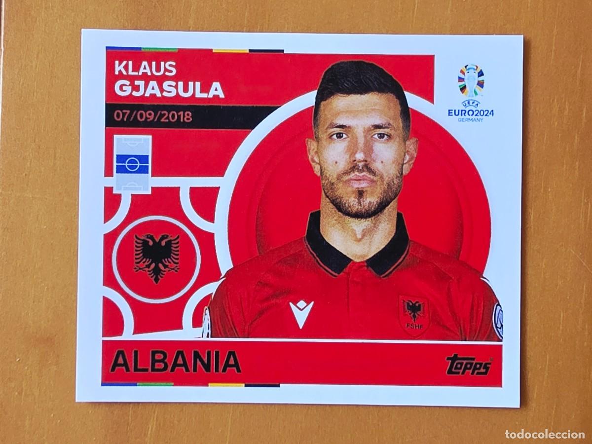 Cromos de f&uacute;tbol: ALB 11 Klaus Gjasula, Albania, Topps UEFA Euro 2024, Eurocopa Germany 24 sticker