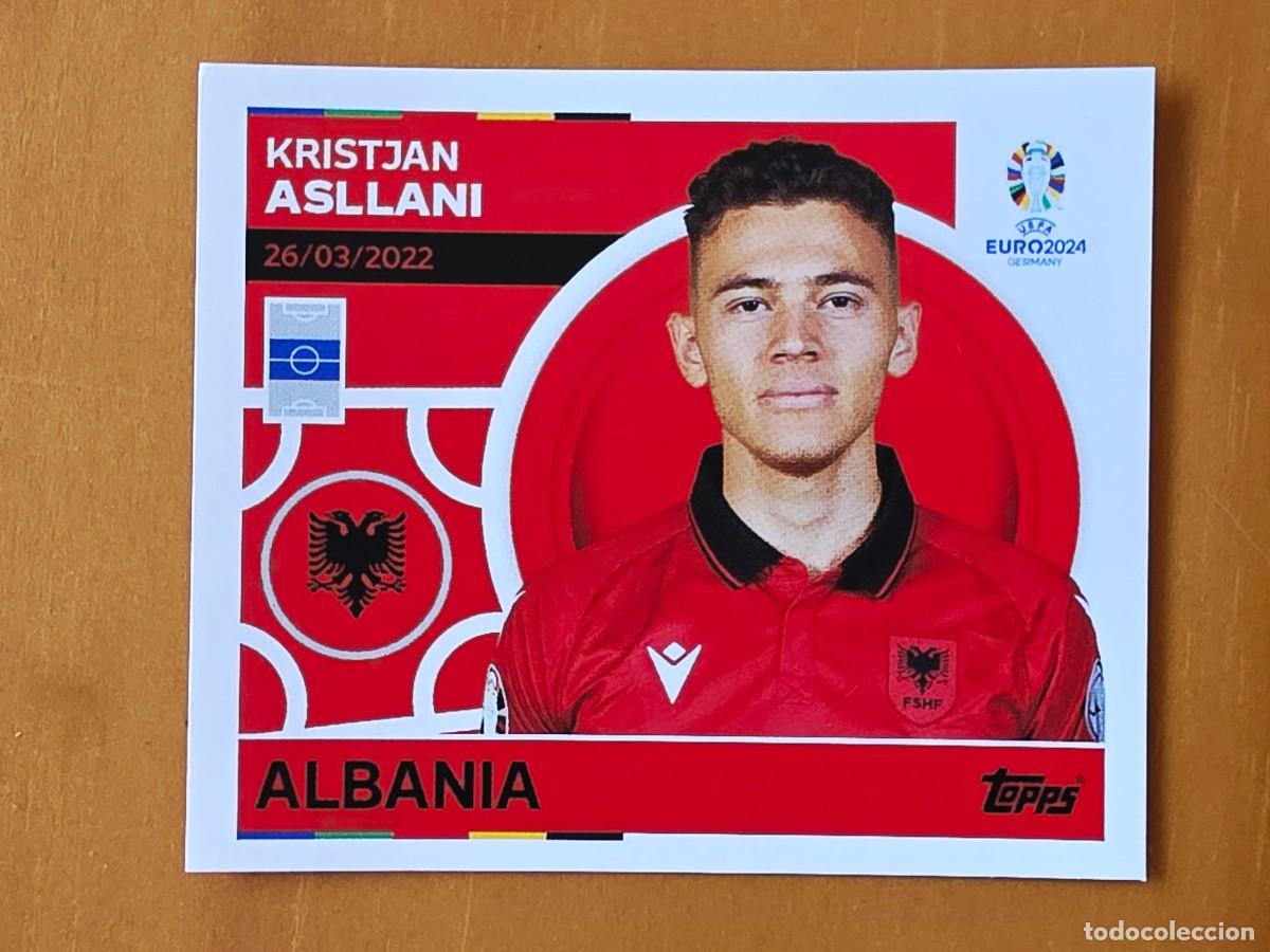 Cromos de f&uacute;tbol: ALB 13 Kristjan Asllani, Albania, Topps UEFA Euro 2024, Eurocopa Germany 24 sticker