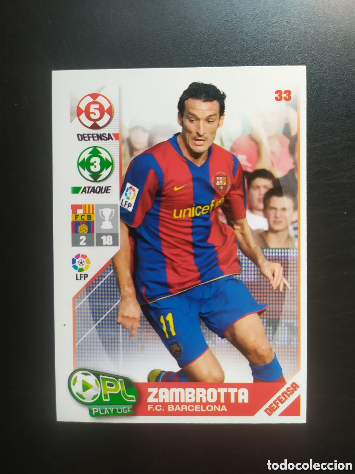Cromos de f&uacute;tbol: Play liga 2007 2008 07 08 panini Zambrotta n&deg; 33 Barcelona