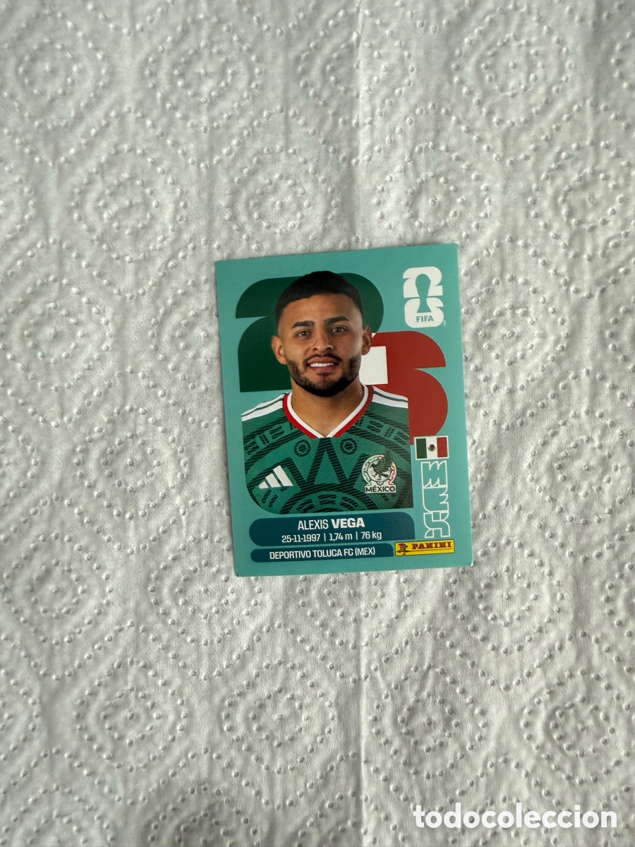 Football Stickers: CROMO DE F&Uacute;TBOL NUMERO M&Eacute;X 18 ALEXIS VEGA MEXICO MUNDIAL 2026 MEXICO-EEUU-CANADA PANINI