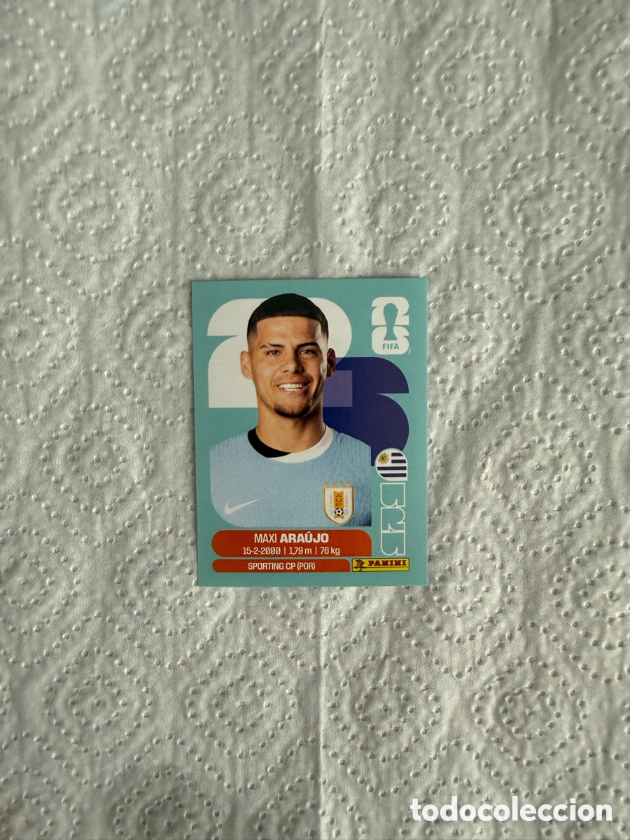 Fu&szlig;ball-Sticker: CROMO DE F&Uacute;TBOL NUMERO URU 16 MAXI ARAUJO URUGUAY MUNDIAL 2026 MEXICO-EEUU-CANADA PANINI