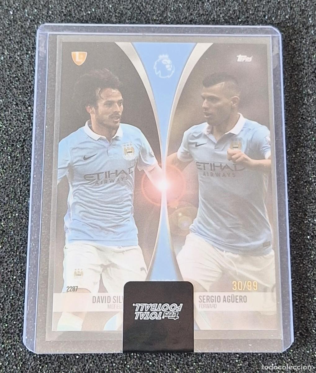 Cromos de f&uacute;tbol: David Silva Sergio Aguero Manchester City Topps Total Football 30/99 Duos