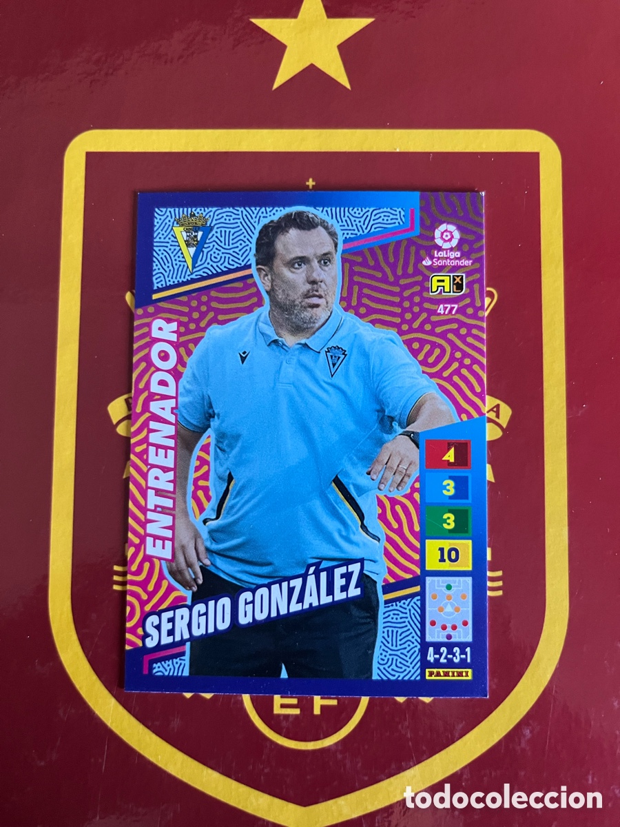 Cartes &agrave; collectionner de Football: 477 SERGIO GONZ&Aacute;LEZ PLUS ENTRENADOR ADRENALYN 2022 2023 22 23 C&Aacute;DIZ CF