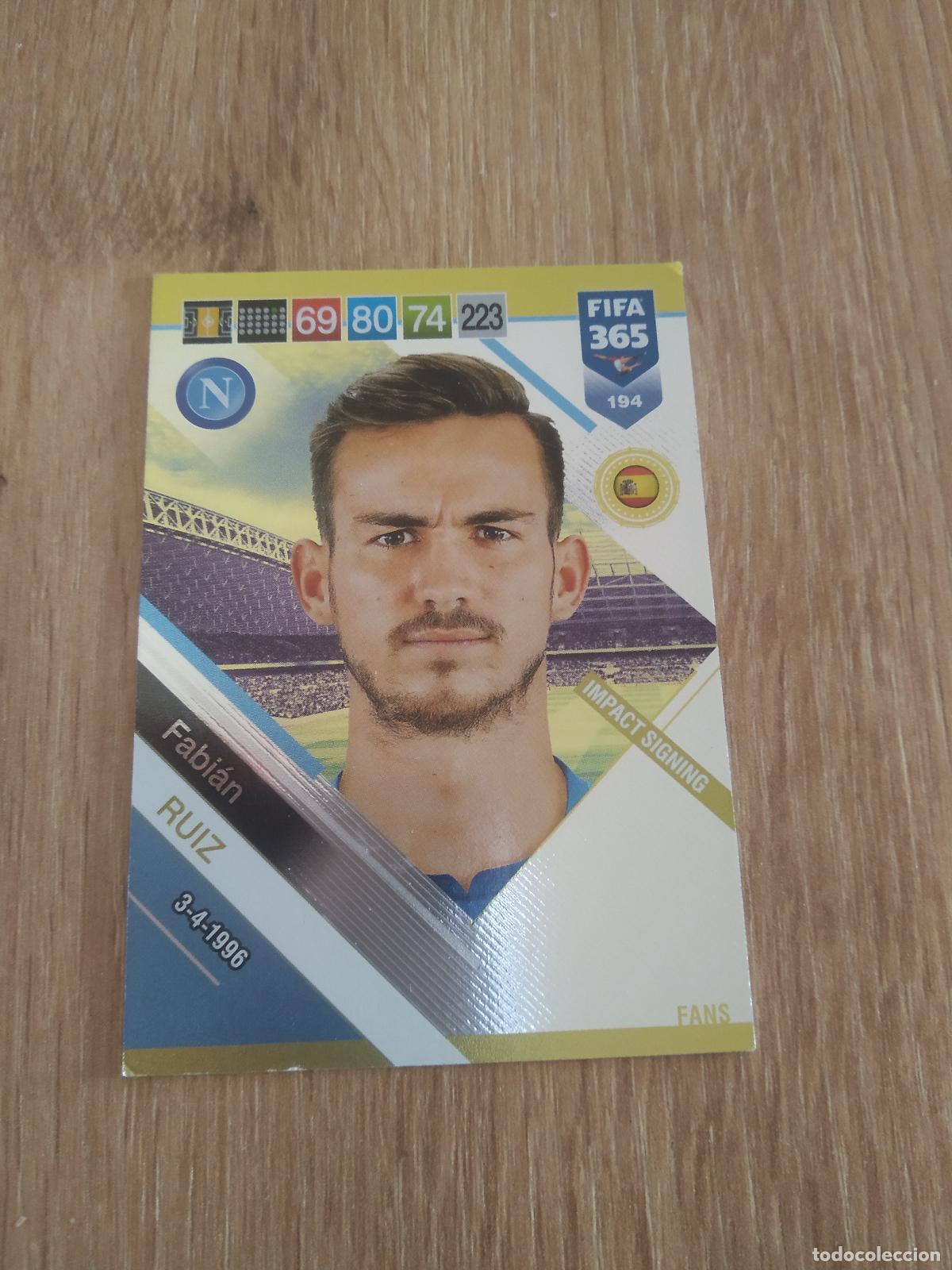 Football Stickers: 194 FABIAN RUIZ NAPOLES NAPOLI CROMO FUTBOL PANINI ADRENALYN 18-19 FIFA 365 2018-2019