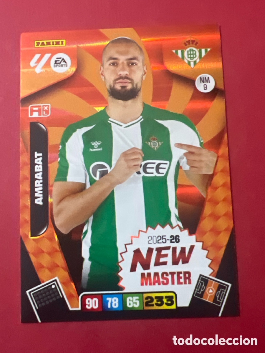 Football Stickers: E1318. NM.9 AMRABAT NEW MASTER BETIS ADRENALYN 2025 2026 PANINI 25 26