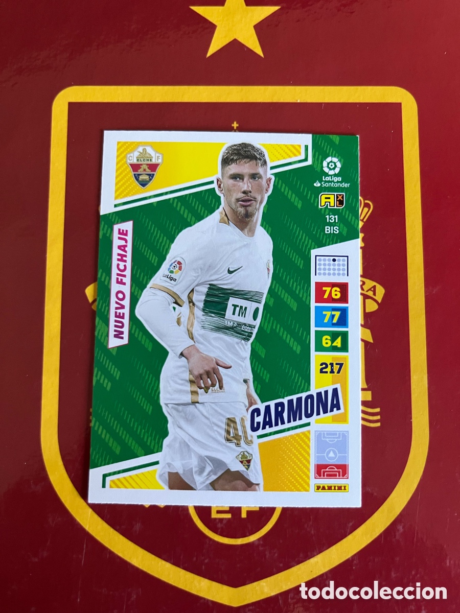 Football Stickers: 131 BIS CARMONA NUEVO FICHAJE ADRENALYN 2022 2023 22 23 ELCHE