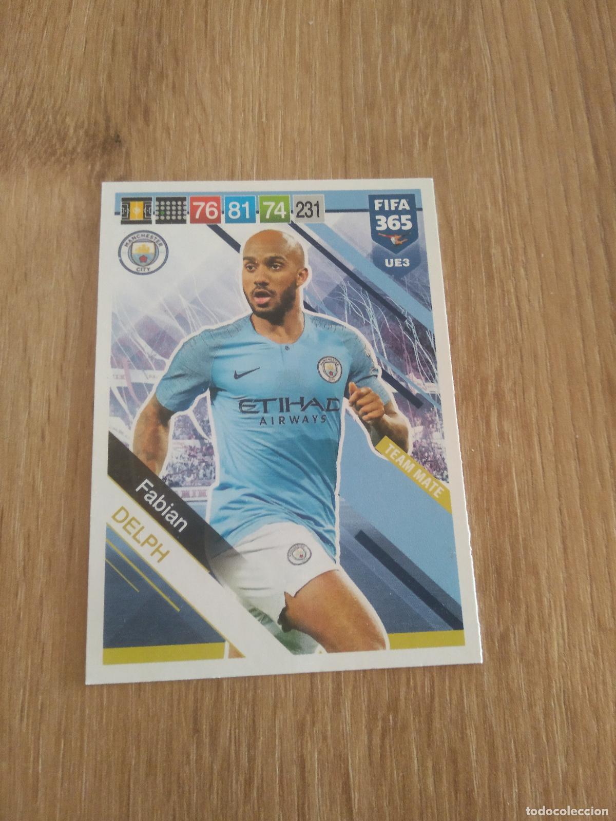 Football Stickers: UE3 FABIAN DELPH MANCHESTER CITY CROMO FUTBOL PANINI ADRENALYN 18-19 FIFA 365 2018-2019