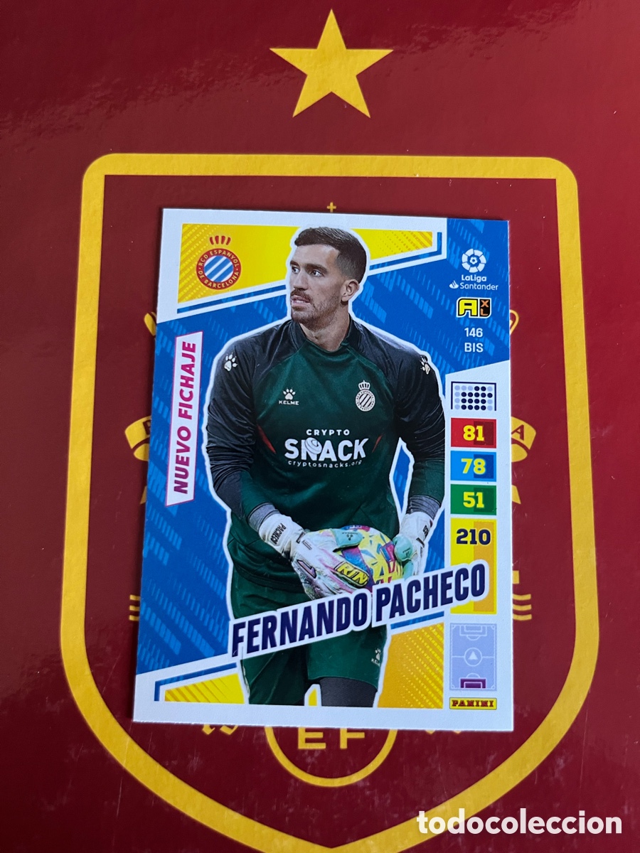 Fu&szlig;ball-Sticker: 146 BIS FERNANDO PACHECO NUEVO FICHAJE ADRENALYN 2022 2023 22 23 ESPA&Ntilde;OL ESPANYOL