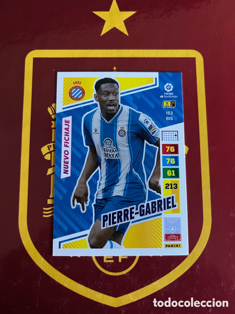 Fu&szlig;ball-Sticker: 153 BIS PIERRE GABRIEL NUEVO FICHAJE ADRENALYN 2022 2023 22 23 ESPA&Ntilde;OL ESPANYOL