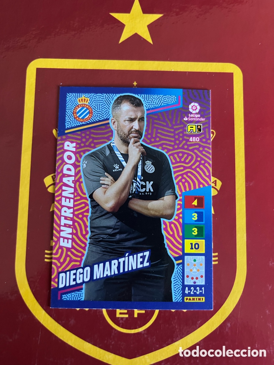 Figurine di Calcio: 480 DIEGO MART&Iacute;NEZ PLUS ENTRENADOR ADRENALYN 2022 2023 22 23 ESPA&Ntilde;OL ESPANYOL