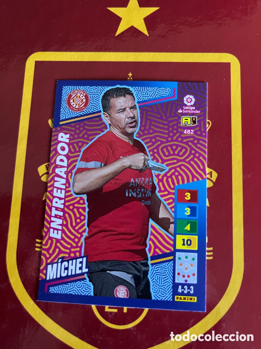 Football Stickers: 482 MICHEL PLUS ENTRENADOR ADRENALYN 2022 2023 22 23 GIRONA