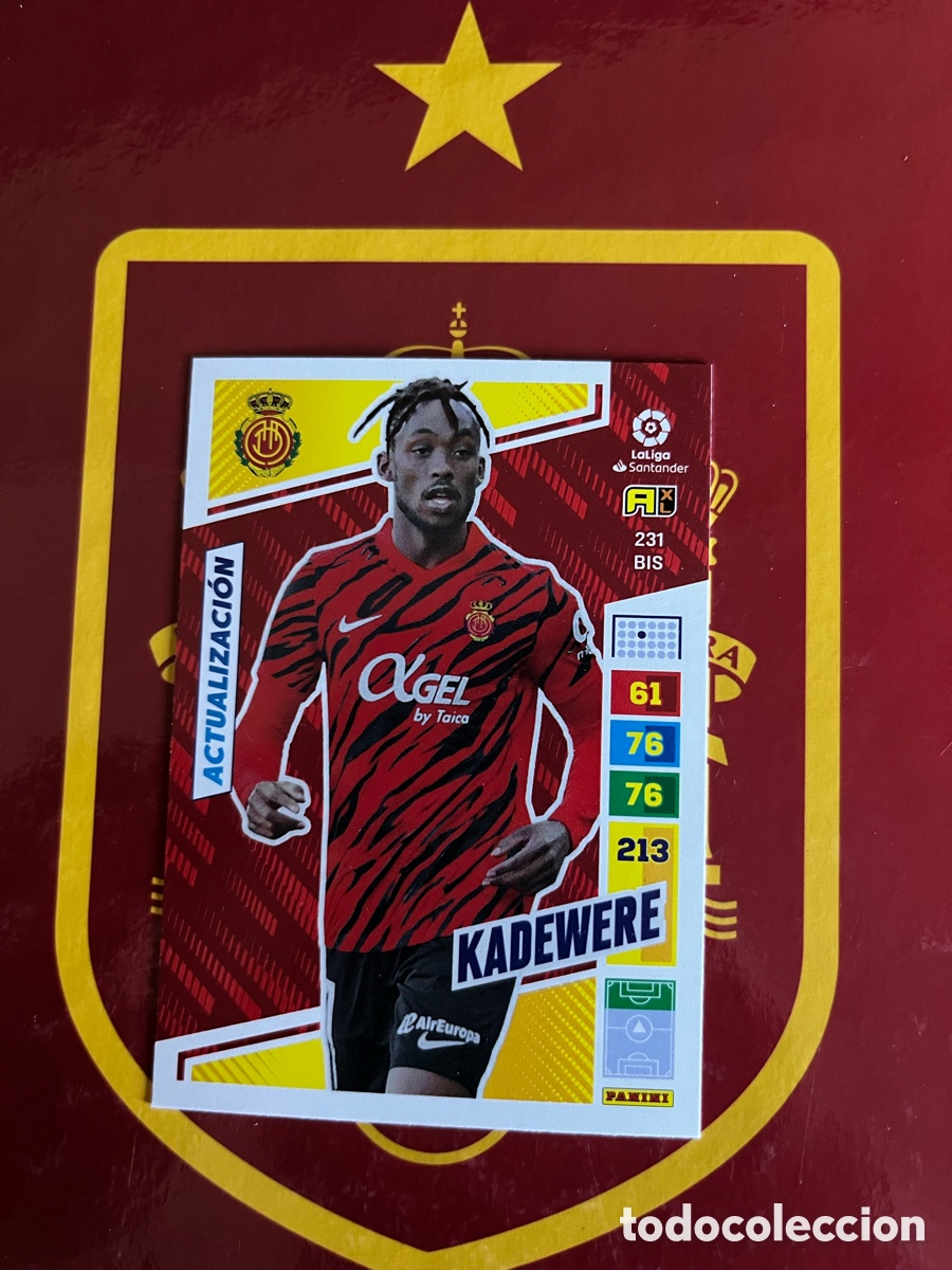 Cromos de f&uacute;tbol: 231 BIS KADEWERE ACTUALIZACI&Oacute;N ADRENALYN 2022 2023 22 23 MALLORCA