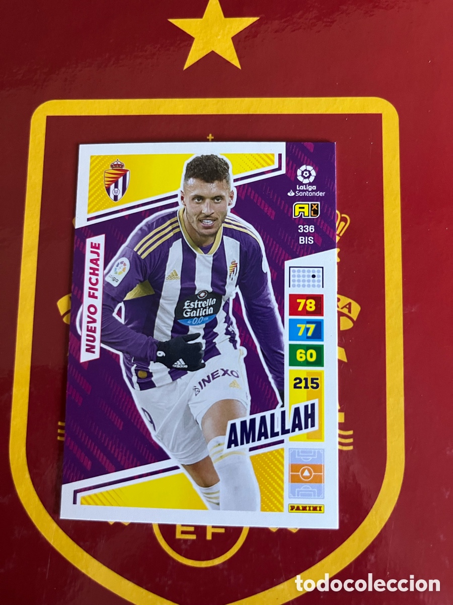Fu&szlig;ball-Sticker: 336 BIS AMALLAH NUEVO FICHAJE ADRENALYN 2022 2023 22 23 REAL VALLADOLID