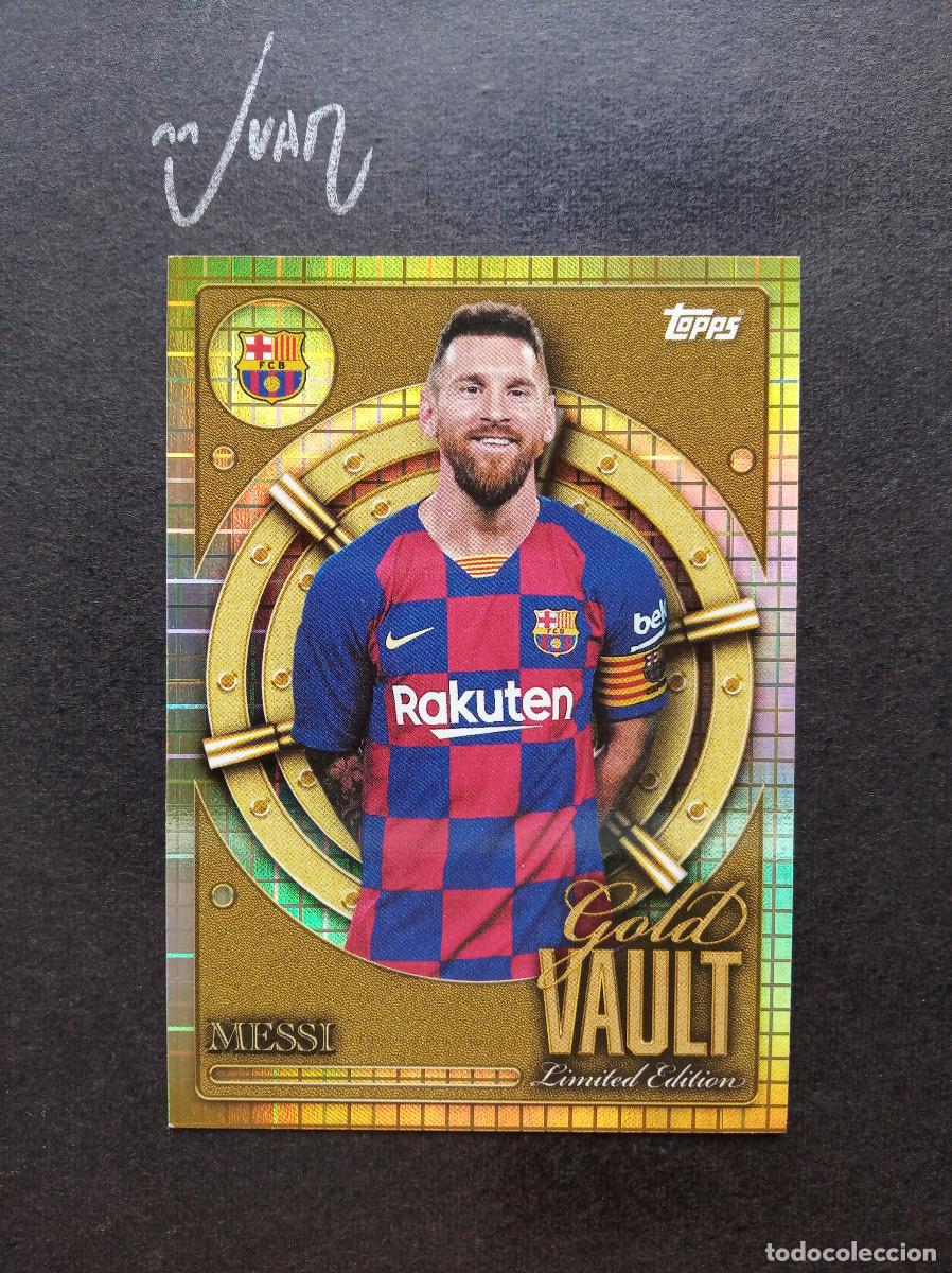 Cromos de f&uacute;tbol: GOLD VAULT LIMITED EDITION MESSI BARCELONA MUNDIAL 2026 ARGENTINA ⚽ TOPPS &reg; COLLECTOR TIN 2025 25 26