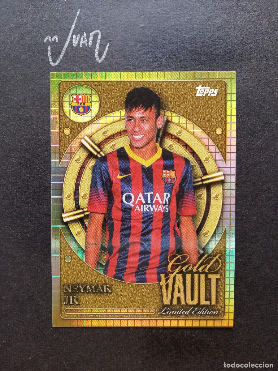 Cromos de f&uacute;tbol: GOLD VAULT LIMITED EDITION NEYMAR JR BARCELONA MUNDIAL 2026 BRASIL ⚽ TOPPS&reg; COLLECTOR TIN 2025 25 26