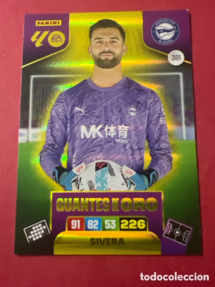 Cromos de f&uacute;tbol: E1333. N&ordm; 381 Sivera Guantes de Oro D Alav&eacute;s Adrenalyn XL 24 25