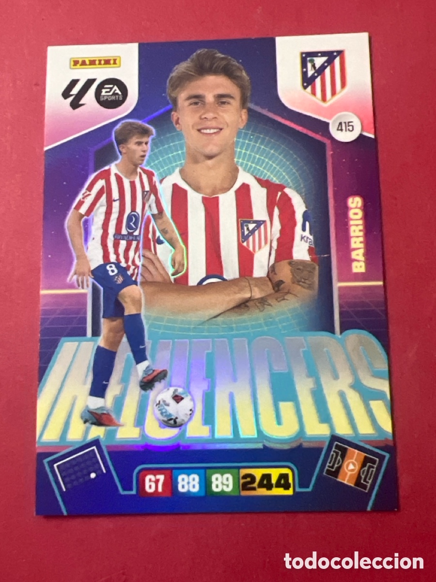 Cromos de f&uacute;tbol: E1334. ADRENALYN XL LIGA EA SPORTS 2025-2026 25-26 &ndash; INFLUENCERS N&ordm; 415 &ndash; Barrios atl&eacute;tico de Madrid