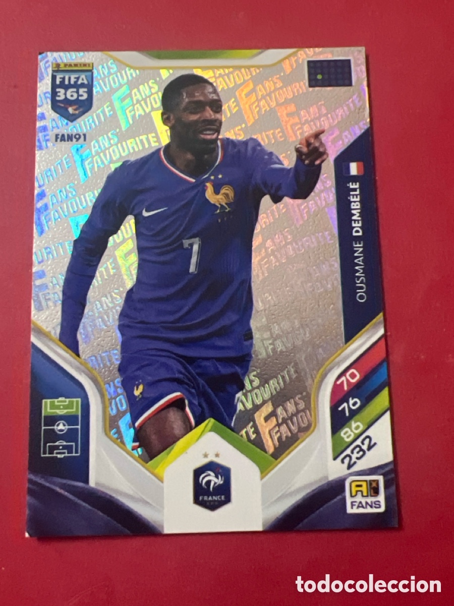 Cromos de f&uacute;tbol: E1336. FIFA 365 ADRENALYN 2025 2026 25 26 ALBUM PANINI LIGA N FAN91 FAN 91 FRANCIA OUSMANE DEMBELE