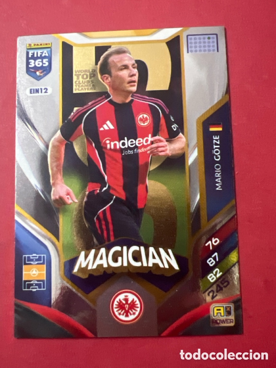 Cromos de f&uacute;tbol: E1343. EIN12 magician MARIO GOTZE EINTRACH ADRENALYN FIFA 365 2025 2026 25 26 CROMO PANINI TOPPS