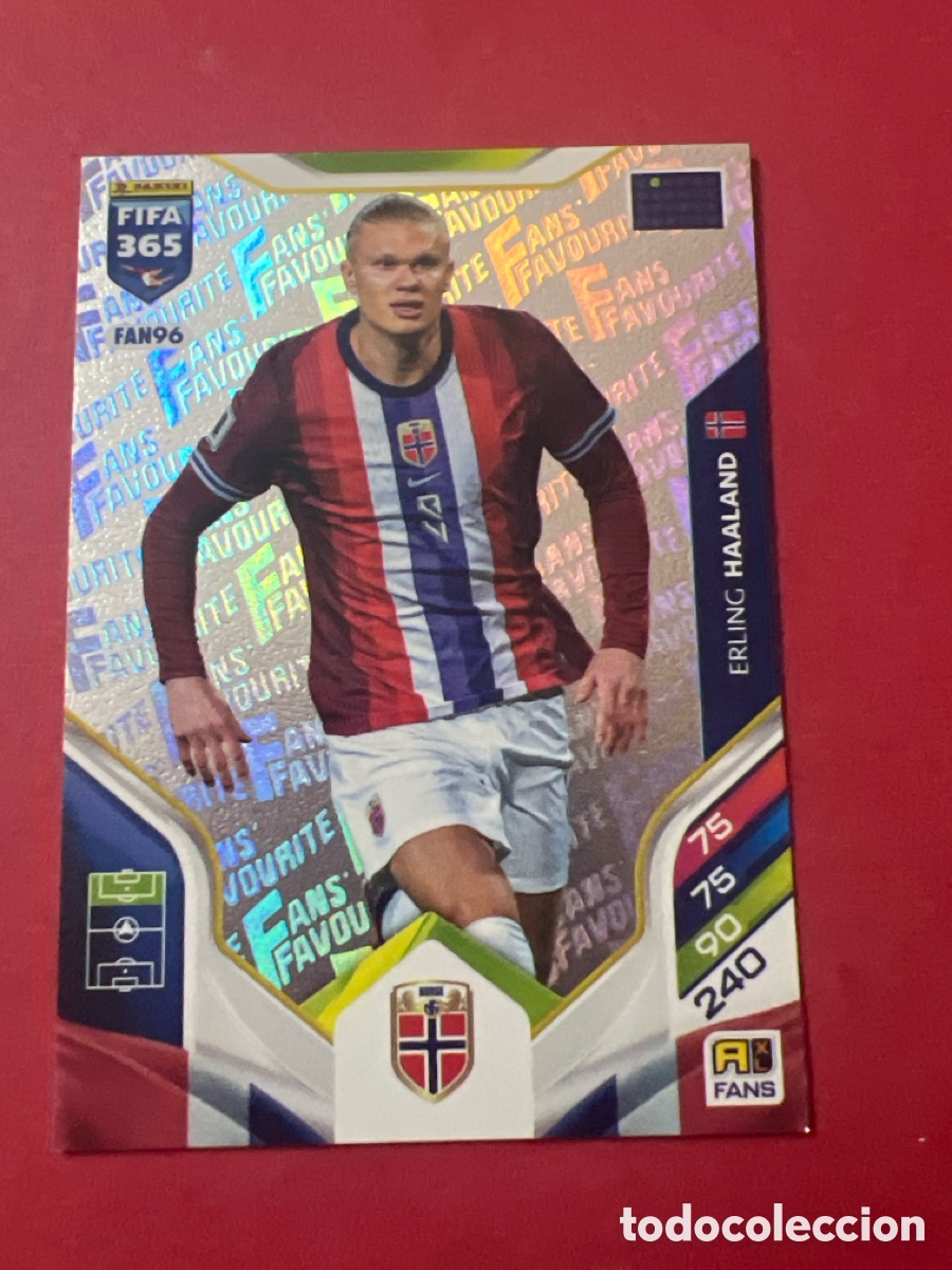Cromos de f&uacute;tbol: E1342. FAN96 HAALAND NORUEGA FANS FAVOURITE FAN 96 ADRENALYN XL FIFA 365 PANINI 2026