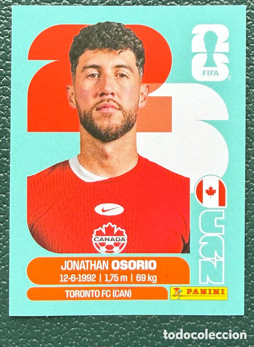 Football Stickers: CAN 12 JONATHAN OSORIO CANADA CROMOS ALBUM FIFA WORLD CUP MUNDIAL 2026 PANINI