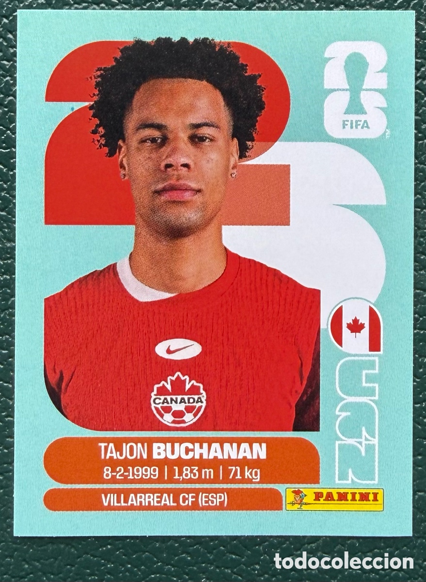 Football Stickers: CAN 17 TAJON BUCHANAN CANADA CROMOS ALBUM FIFA WORLD CUP MUNDIAL 2026 PANINI
