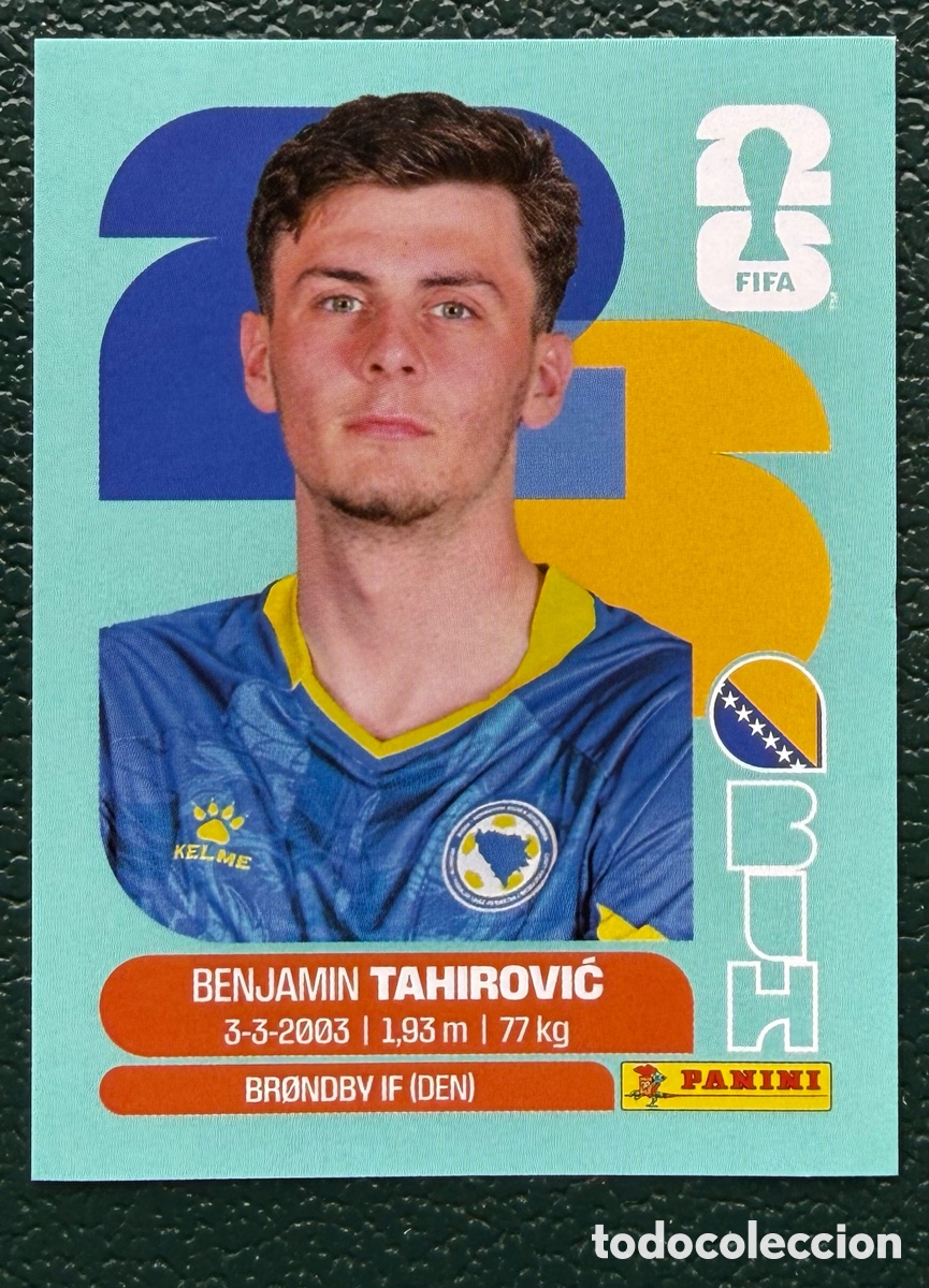 Fu&szlig;ball-Sticker: BIH 9 BENJAMIN TAHIROVIC BOSNIA Y HERZEGOVINA CROMOS ALBUM FIFA WORLD CUP MUNDIAL 2026 PANINI
