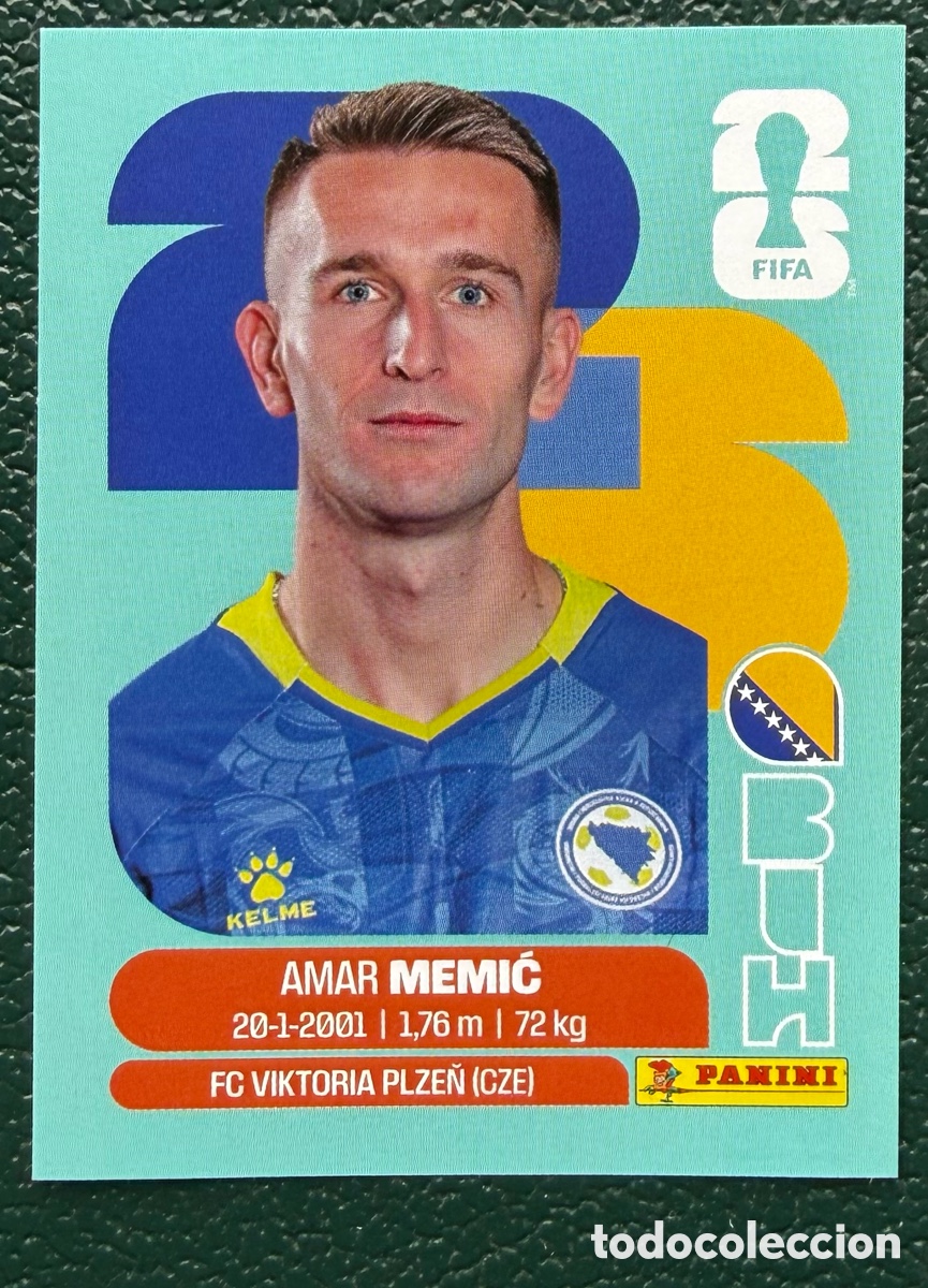 Football Stickers: BIH 16 AMAR MEMIC BOSNIA Y HERZEGOVINA CROMOS ALBUM FIFA WORLD CUP MUNDIAL 2026 PANINI