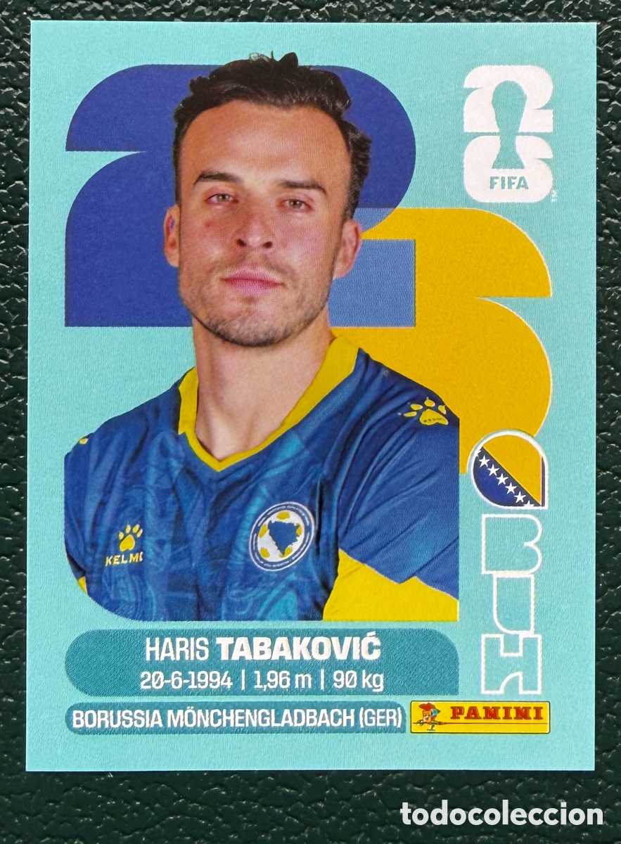 Football Stickers: BIH 20 HARIS TABAKOVIC BOSNIA Y HERZEGOVINA CROMOS ALBUM FIFA WORLD CUP MUNDIAL 2026 PANINI