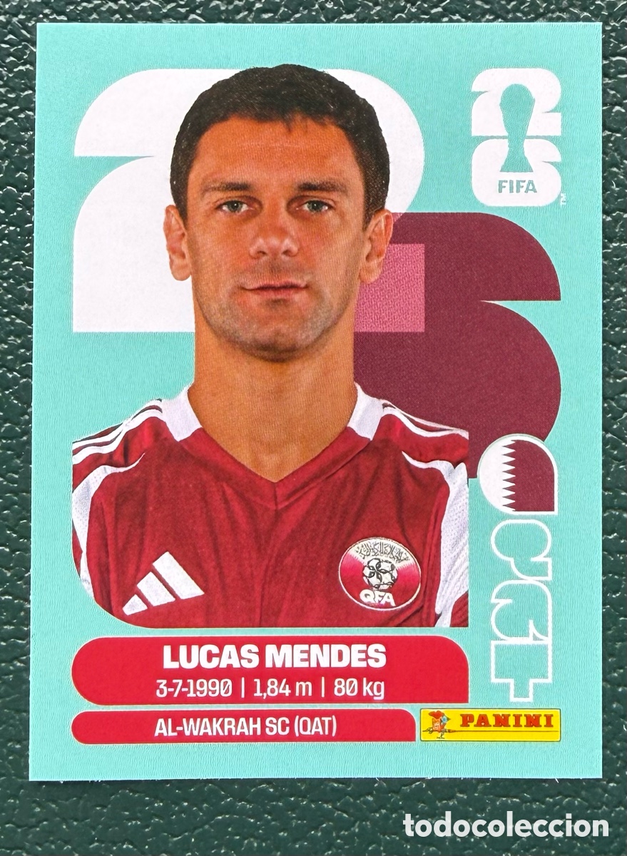 Football Stickers: QAT 4 LUCAS MENDES QATAR CROMOS ALBUM FIFA WORLD CUP MUNDIAL 2026 PANINI