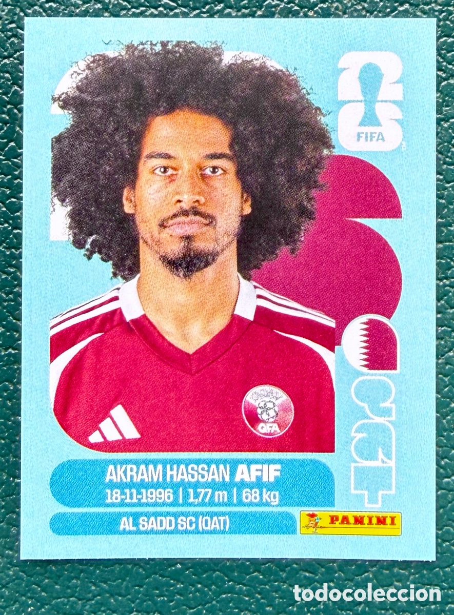 Football Stickers: QAT 18 AKRAM HASSAN AFIF QATAR CROMOS ALBUM FIFA WORLD CUP MUNDIAL 2026 PANINI