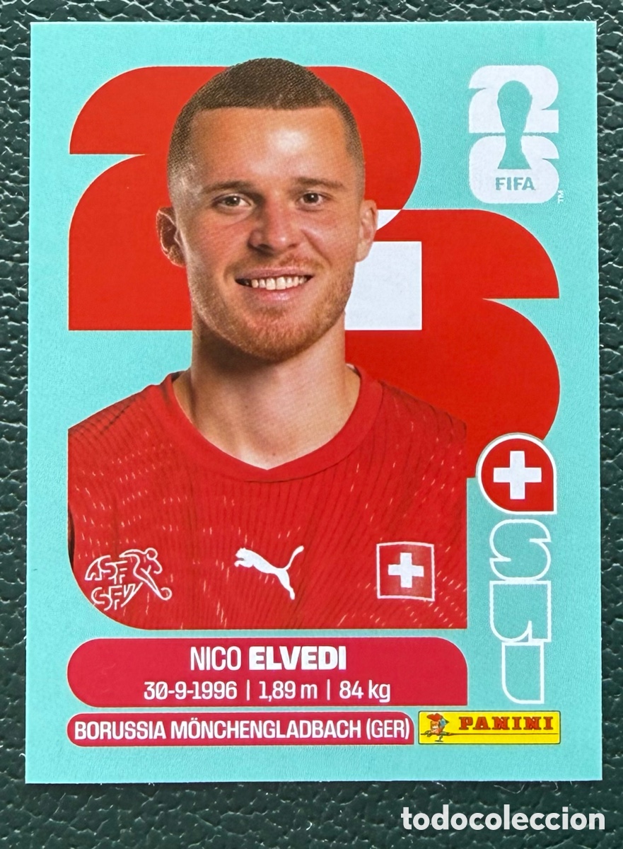 Fu&szlig;ball-Sticker: SUI 6 NICO ELVEDI SUIZA CROMOS ALBUM FIFA WORLD CUP MUNDIAL 2026 PANINI
