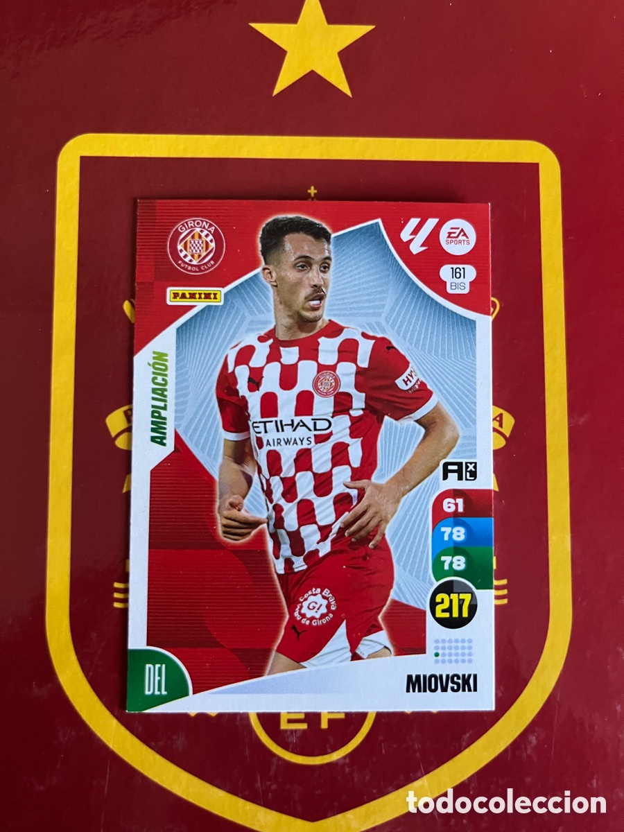 Football Stickers: 161 BIS MIOVSKI AMPLIACI&Oacute;N ADRENALYN 2024 2025 24 25 GIRONA