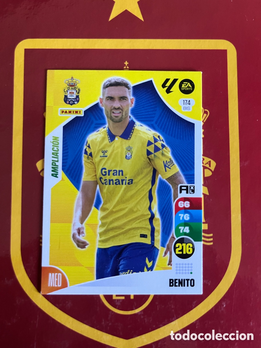 Football Stickers: 174 BIS BENITO AMPLIACI&Oacute;N ADRENALYN 2024 2025 24 25 LAS PALMAS