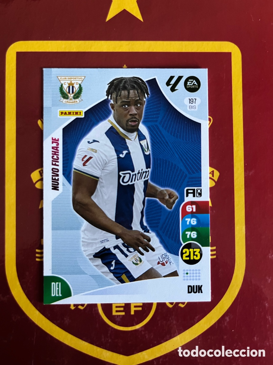 Cromos de f&uacute;tbol: 197 BIS DUK NUEVO FICHAJE ADRENALYN 2024 2025 24 25 LEGAN&Eacute;S