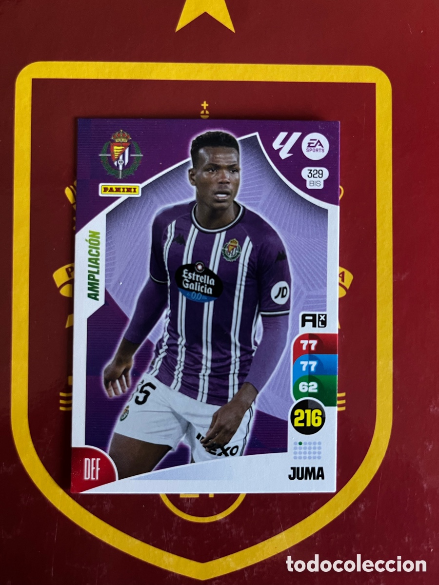 Cromos de f&uacute;tbol: 329 BIS JUMA AMPLIACI&Oacute;N ADRENALYN 2024 2025 24 25 REAL VALLADOLID