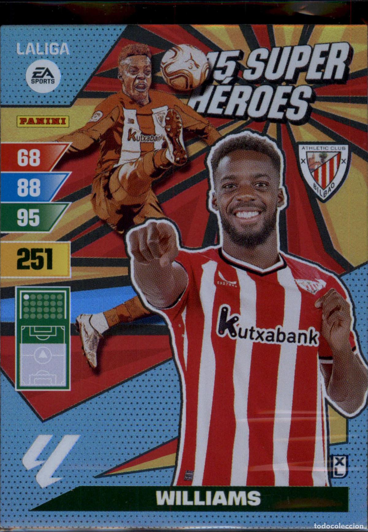 Cromos de f&uacute;tbol: Williams Super H&eacute;roes Athletic Club LaLiga Santander Adrenalyn XL 2023 2024 Panini 24 25