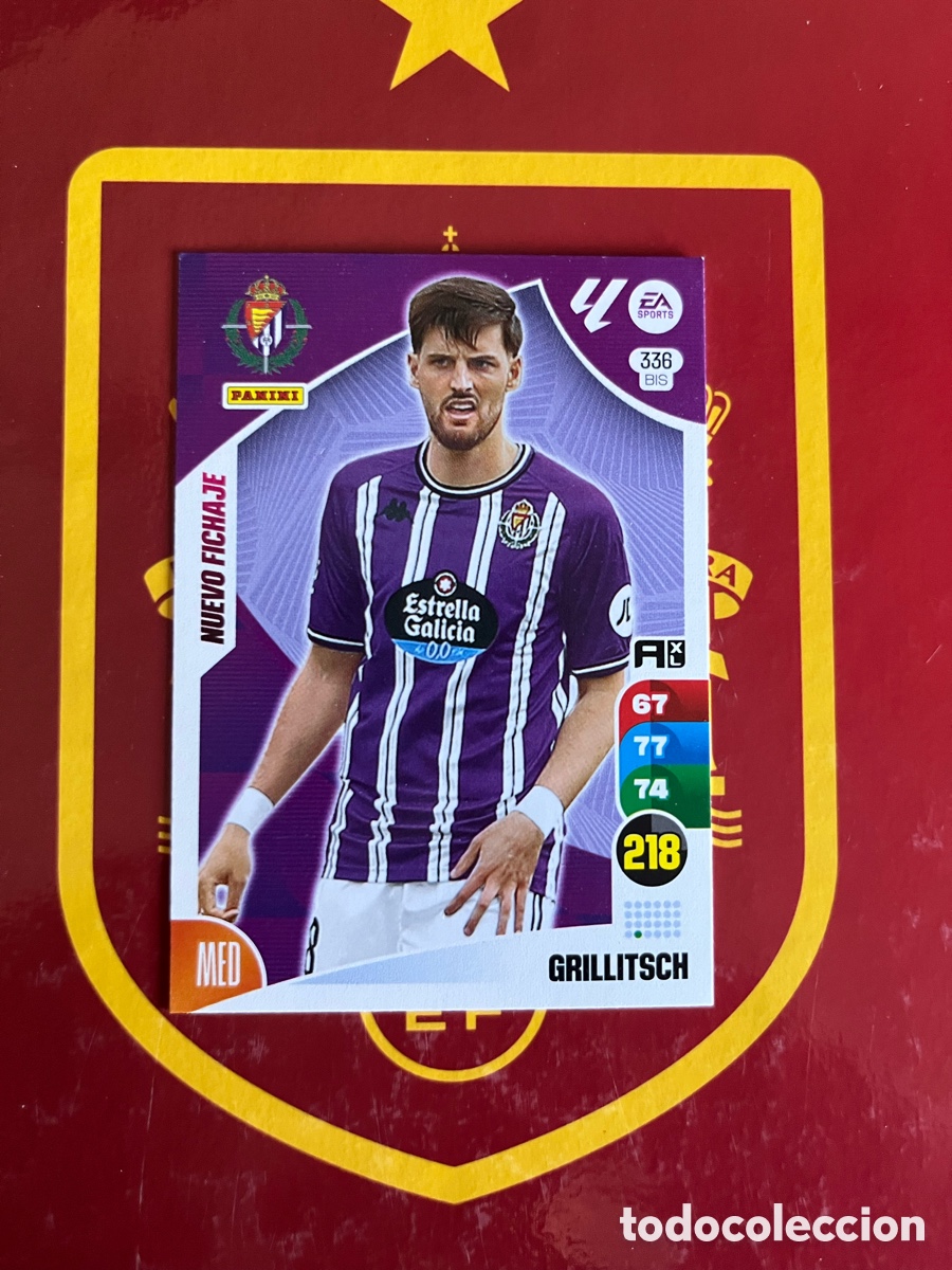 Cromos de f&uacute;tbol: 336 BIS GRILLITSCH NUEVO FICHAJE ADRENALYN 2024 2025 24 25 REAL VALLADOLID