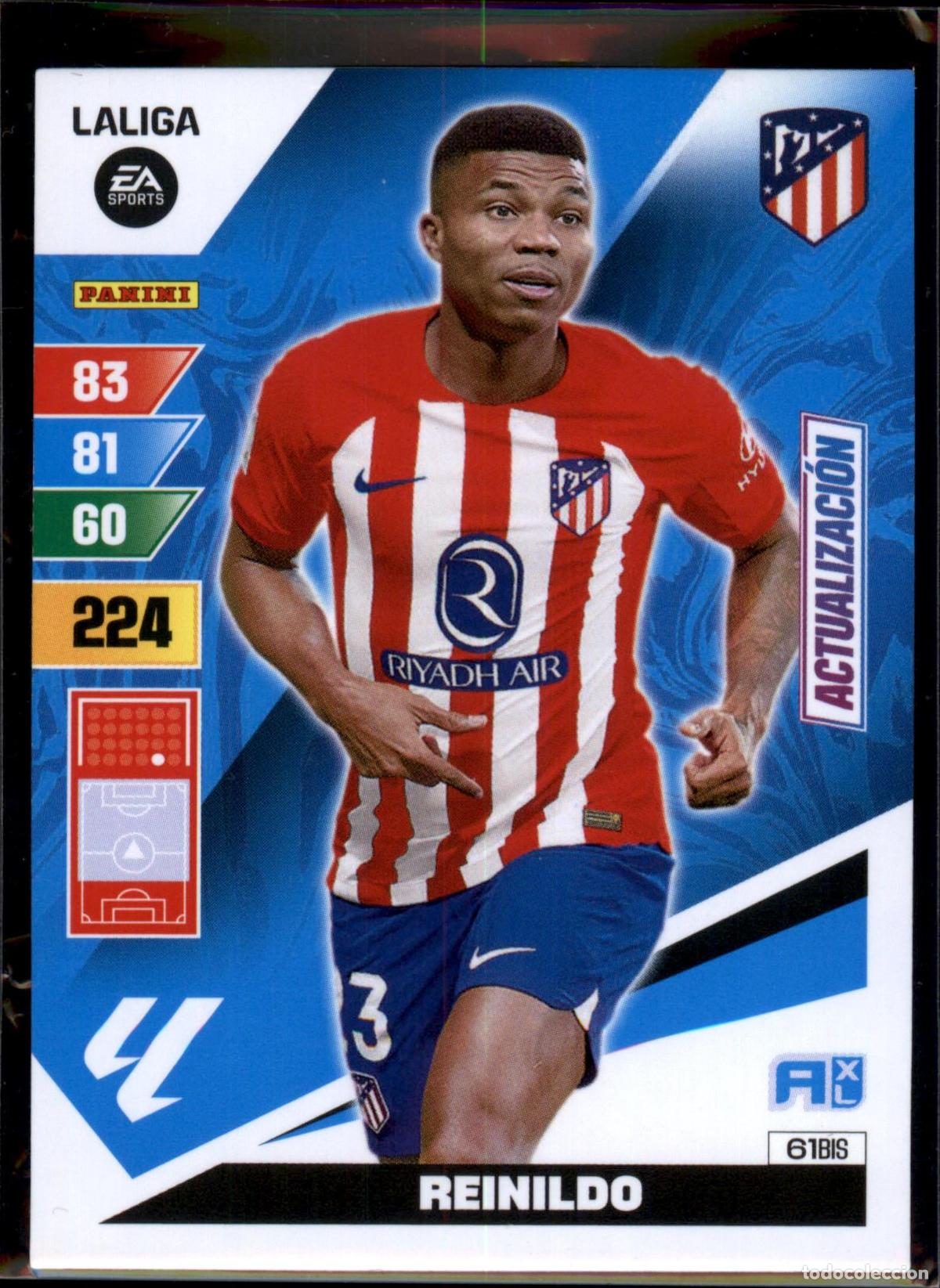 Cromos de f&uacute;tbol: Reinildo Actualizaci&oacute;n N&ordm; 61 Bis Atl&eacute;tico de Madrid Santander Adrenalyn XL 2023 2024 Panini 24 25
