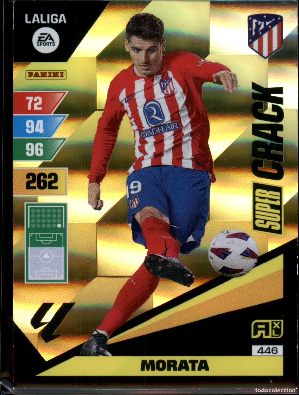 Cromos de f&uacute;tbol: Morata Super Crack N&ordm; 446 Atl&eacute;tico de Madrid Santander Adrenalyn XL 2023 2024 Panini 24 25