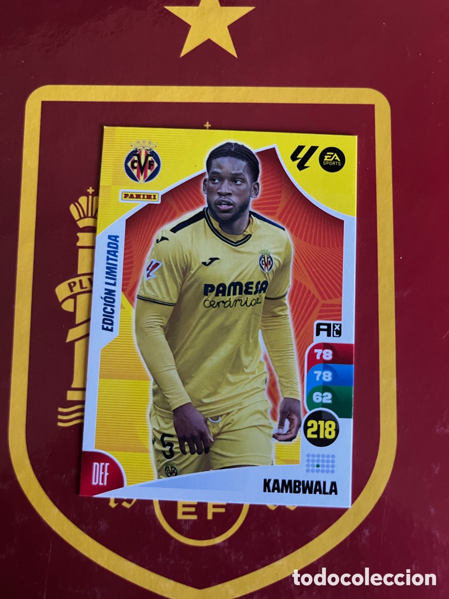 Cromos de f&uacute;tbol: KAMBWALA EDICI&Oacute;N LIMITADA EDL LAST MOMENT ADRENALYN 2024 2025 24 25 VILLARREAL