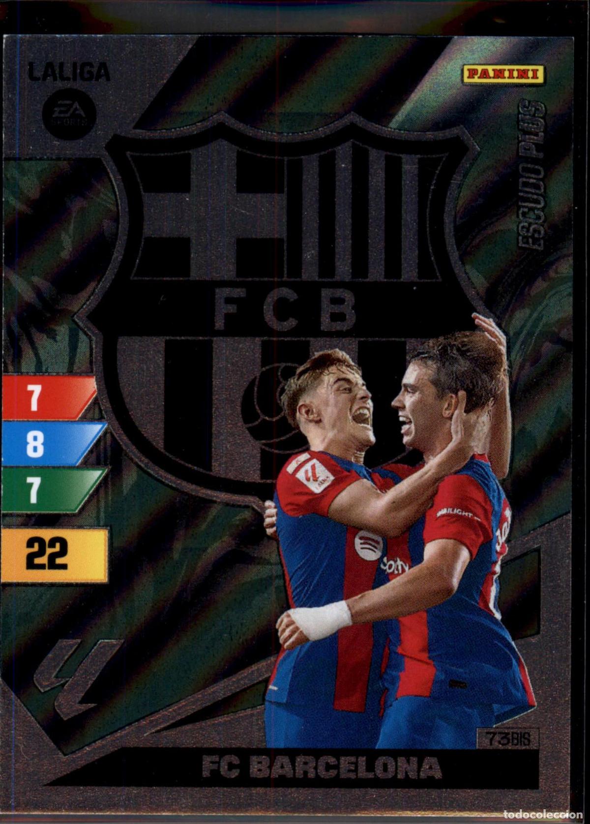 Figurine di Calcio: Escudo Plus Bar&ccedil;a (Barcelona) N&ordm; 73 Bis LaLiga Santander Adrenalyn XL 2023 2024 Panini 24 25