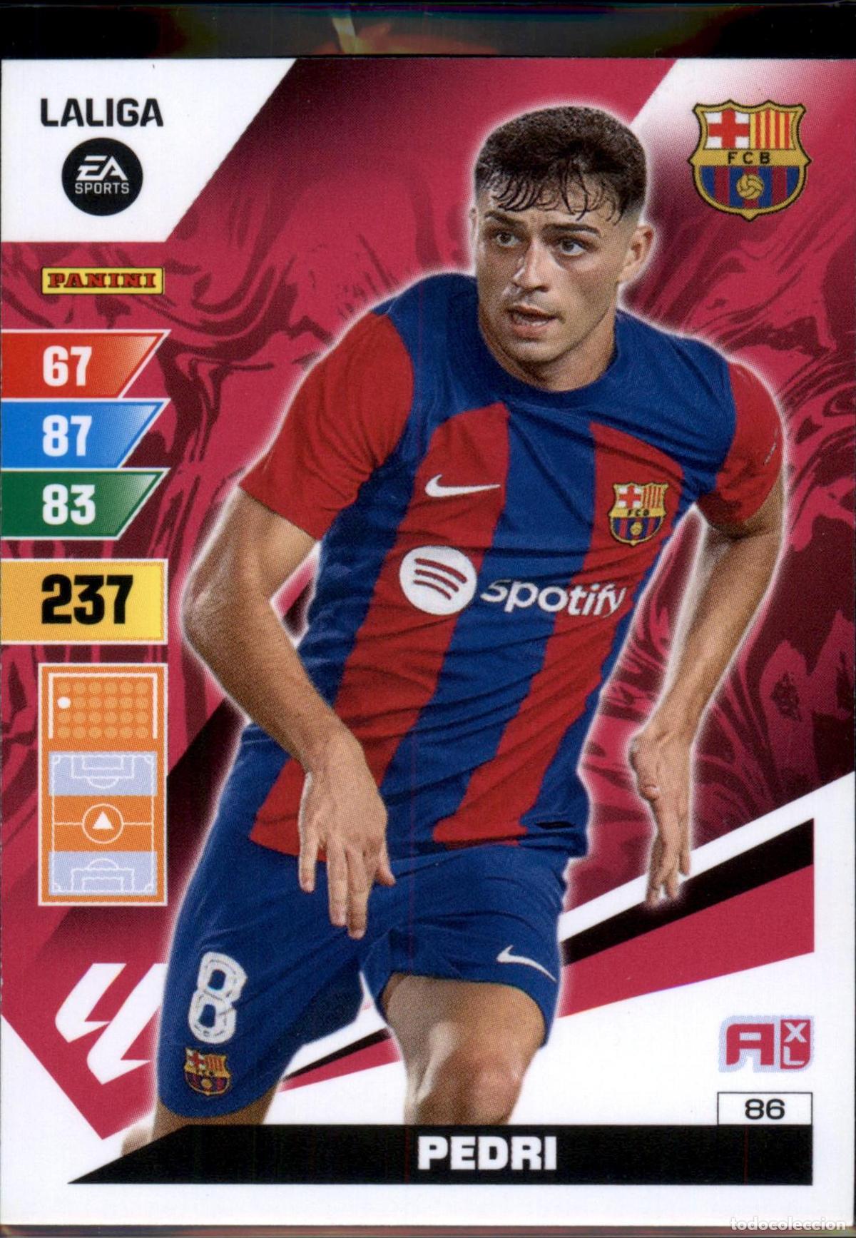 Figurine di Calcio: Pedri N&ordm; 86 Bar&ccedil;a (Barcelona) LaLiga Santander Adrenalyn XL 2023 2024 Panini 24 25